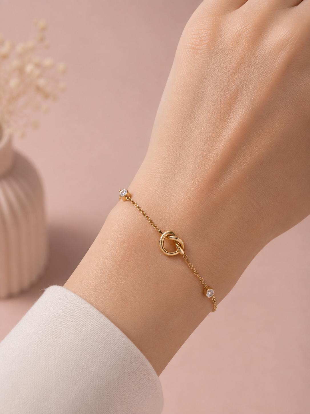 Bracelet Strass Duo doré porté